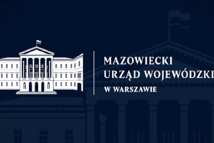 Logo Mazowieckiego Urzędu Wojewódzkiego w Warszawie przedstawiające budynek
