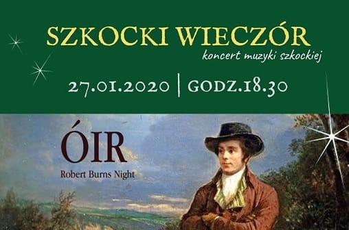 Robert Burns Night concert poster: Szkocki Wieczór, Jan 27, 2020, 6:30 PM