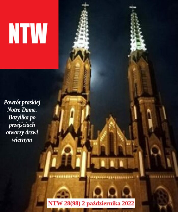 Nocny widok na Bazylikę Najświętszego Serca Pana Jezusa w Warszawie po ponownym otwarciu po remoncie. NTW 28(98) 2 października 2022