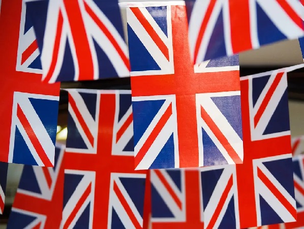 Flaga Union Jack upamiętniająca brytyjskie święto.