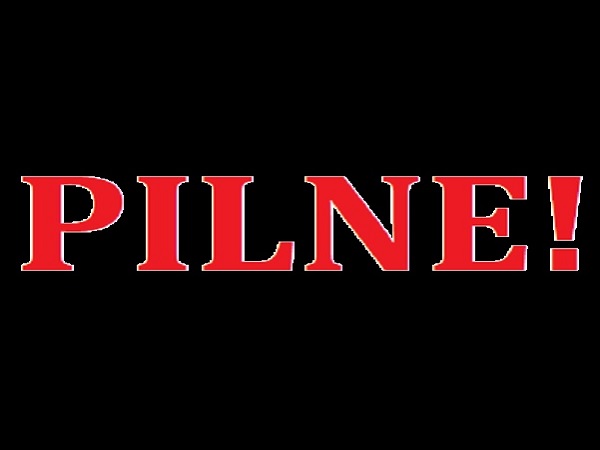 Pilne! Czerwony tekst na czarnym tle