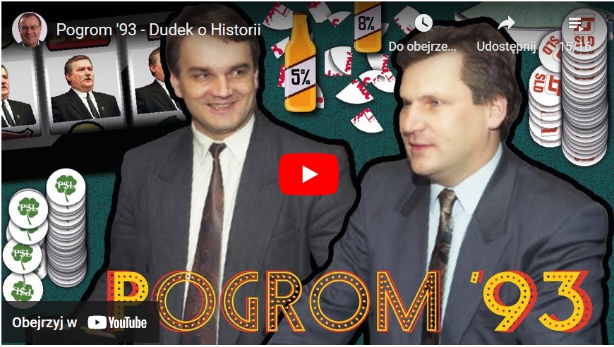Pogrom '93: Dudek opowiada o historii Polski w tym kadrze z filmu na YouTube.