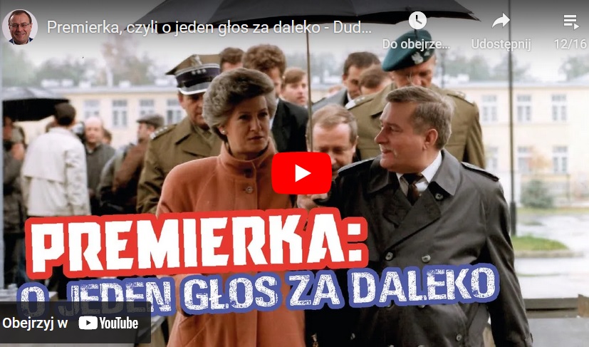 Premier RP Hanna Suchocka i Prezydent Lech Wałęsa. Premierka: O jeden głos za daleko.