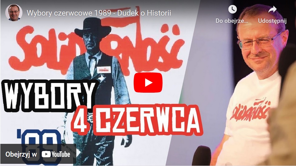 Polski plakat wyborczy z 1989 r.; „Wybory 4 czerwca”