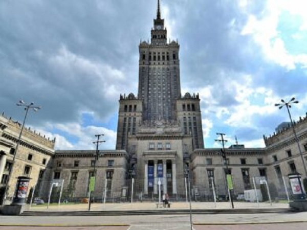 Pałac Kultury i Nauki, Warszawa, Polska. Kultowa architektura wieżowców.