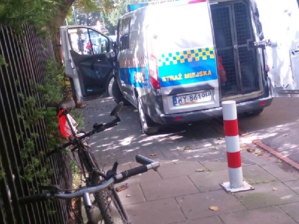 Rower zatrzymany przez Straż Miejską. WY 8619H