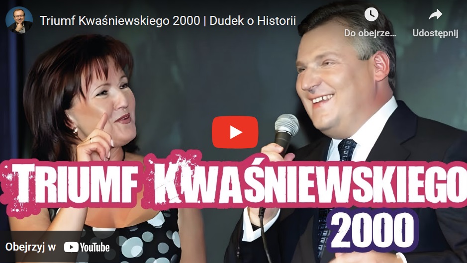 Duet wykonujący „Triumf Kwaśniewskiego 2000”, piosenkę o polskiej polityce.