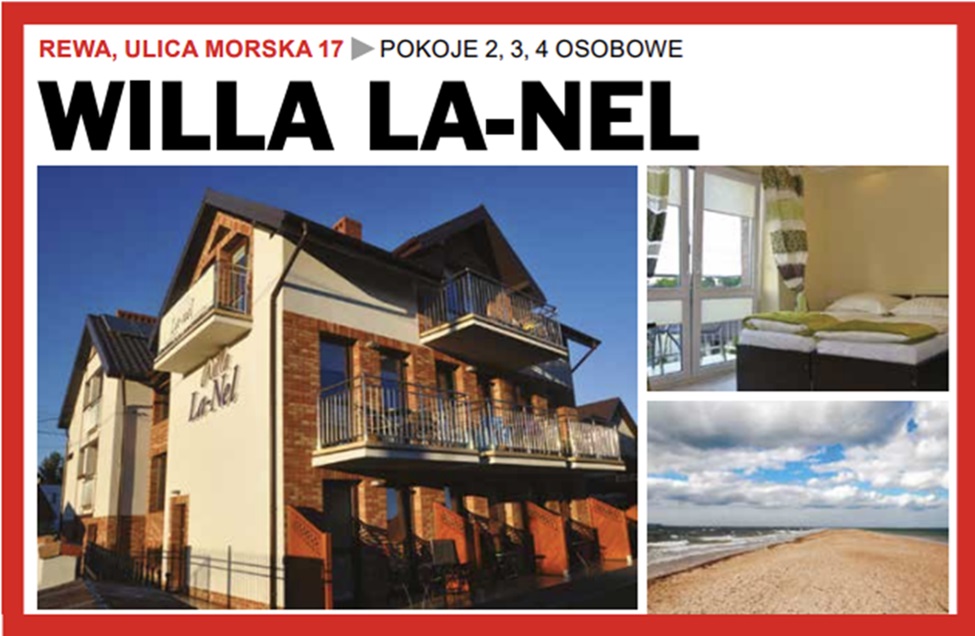 Willa La-Nel w Rewie, Polska: widok z zewnątrz, pokój gościnny i plaża