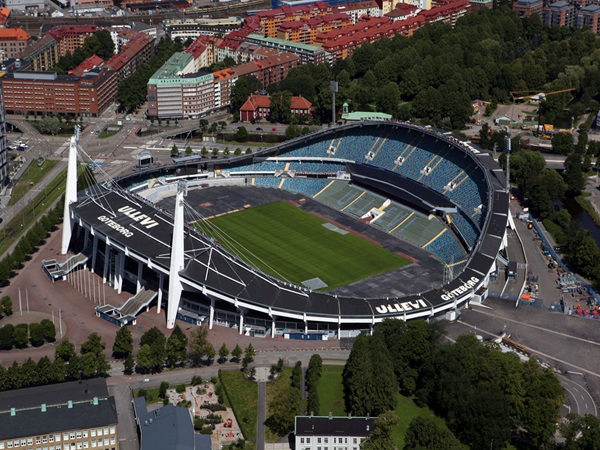 Widok z lotu ptaka na stadion Ullevi w Göteborgu w Szwecji.