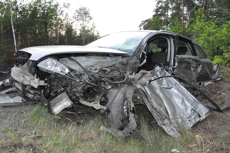WYpadek w Pustych Łąkach, fot. mazowiecka policja, mat. pras.