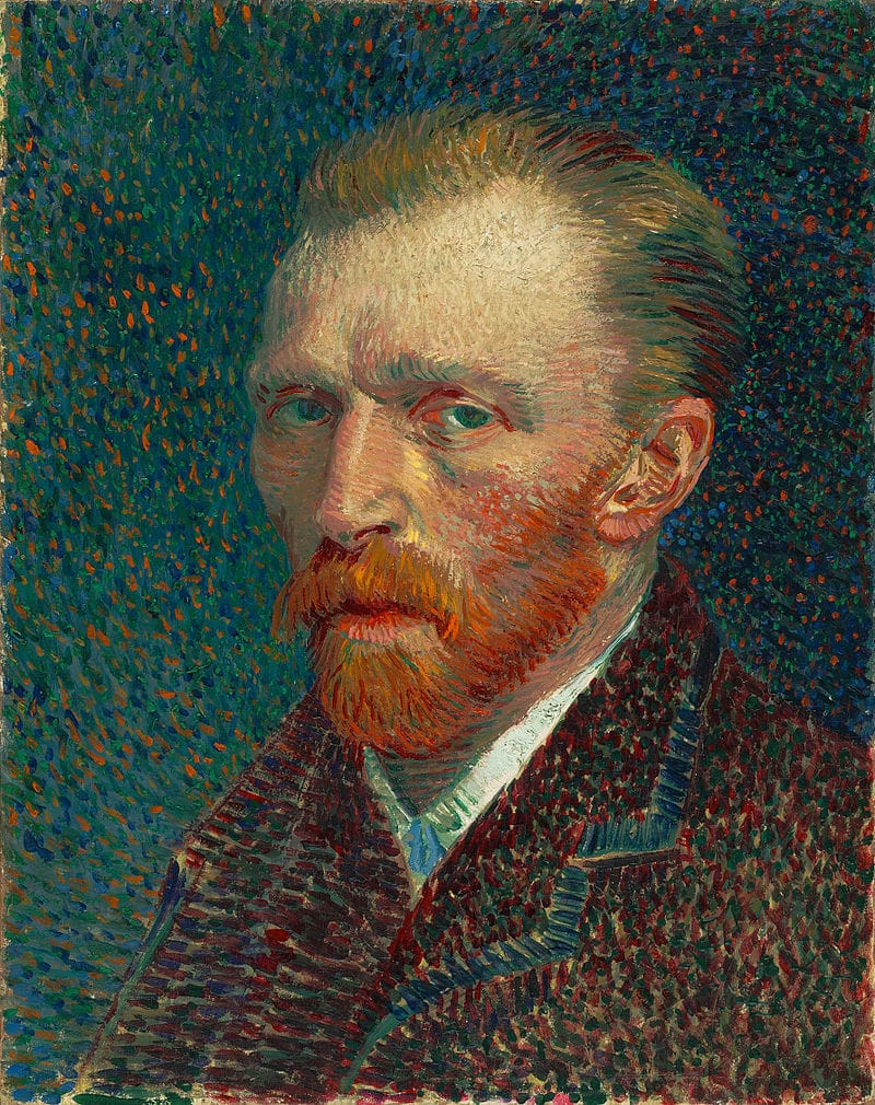 Autoportret Vincenta van Gogha, ukazujący artystę z charakterystyczną dla niego rudą brodą i stylem impasto.